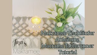 DIY Makramee Tischläufer Anleitung  DIY Macrame Tablerunner Tutorial [upl. by Elyl489]