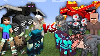 MINECRAFT BOSSES vs THEIR VARIANTS in Minecraft Mob Battle [upl. by Yntrok524]