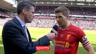 Steven Gerrard interviewed by Jamie Carragher after Liverpool lost the 2014 Premier League title [upl. by Adaline]