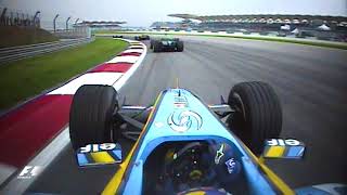 Fernando Alonsos Superb Start  2004 Malaysian Grand Prix [upl. by Nomra421]