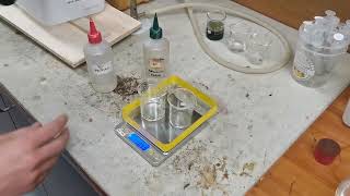 Potassium iodide and Lead II nitrate in 50ml beakers Conservation of Mass CB12 92021 [upl. by Pyszka]