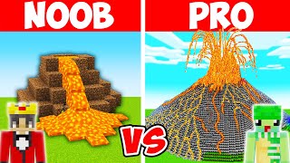 Minecraft NOOB vs PRO GIANT VOLCANO HOUSE BUILD CHALLENGE [upl. by Hofmann435]