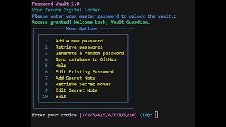 Password manager with a selfdestructive safety mechanism written in python [upl. by Ventre170]