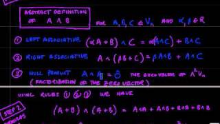 Exterior Algebra Part 1wmv [upl. by Oaht]