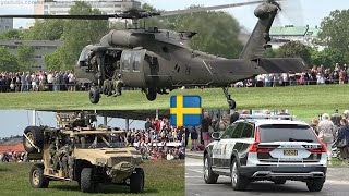 Combat demonstration Black Hawk helicopter Swedish army SE  52023 [upl. by Asiak]