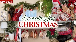 CHRISTMAS DECORATE WITH ME 2024 🎄 DECORATING MY HOUSE FOR CHRISTMAS  traditional Christmas decor🎅🏻 [upl. by Nahtanod]