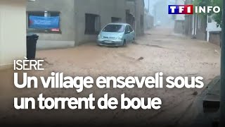 Orages  un village de lIsère traversé par une impressionnante coulée de boue [upl. by Bain]