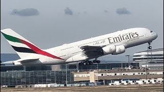 Frankfurt Airport Plane spotting October 2024  Emirates Airbus 380 Stunning takeoff [upl. by Levins]