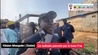 Kénien Mosquée  Commune de Dixinn  un individu broyé par le train FRIA [upl. by Atilol279]