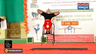 Attempt to Golden book of the world record of Yogasana  Hemanth  YFM  Mysore  GSS MAADHYAM [upl. by Ricoriki580]