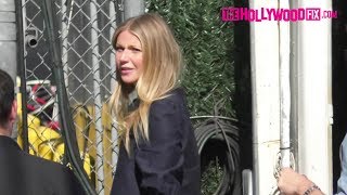 Gwyneth Paltrow Snubs amp Ignores Her Fans At Jimmy Kimmel Live Studios 6517  TheHollywoodFixcom [upl. by Lienad308]