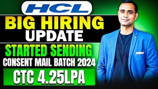 🔥HCLTech Big Hiring Update  Started Sending Mail  CTC 425LPA🔥 [upl. by Anitnegra]