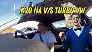 DC5RSX  K20 NA ITB vs VW GTI Turbo Stage 2 [upl. by Lola744]