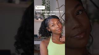 wand curl ponytail on blown out natural hair👱🏽‍♀️ naturalhaircare naturalhairstyles wand curls [upl. by Kendra]