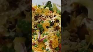 Overnight 7LAYER SALAD 🥗 So YUMMY 😋 shorts short food recipe [upl. by Ezitram]