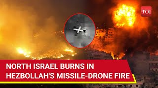 Haifa Under Attack Hezbollah Bombs 2 IDF Bases Israeli Weapons Factory Drones Spark Fire  Watch [upl. by Ylecara]