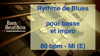 Accompagnement Blues en Mi E  80 bpm  Bandeson pour ligne de basse et improvisation [upl. by Toft]