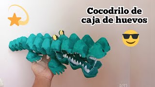 como hacer un cocodrilo con cartón de huevo muy fácil [upl. by Lori]