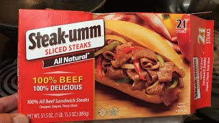 Cooking SteakUmm Sliced Steaks eg 100 Beef [upl. by Haisej795]