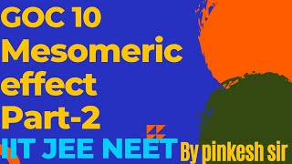 GOC10 Mesomeric effect  Organic chemistry Pinkesh sir IIT  Jee Mains  NEET  11th 12thBoard [upl. by Hiett986]