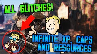 FALLOUT 4  ALL GLITCHES INFINITE XP CAPS AND RESOURCES WORKING 2022 [upl. by Lohner43]