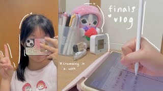 FINALS STUDY VLOG📖cramming for exams daily afterschool routine anxiety productive [upl. by Patton883]