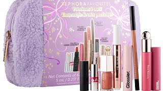 New ​⁠Sephora Precious Pouts lip set holiday 2024 haul and unboxing tryons [upl. by Ause899]