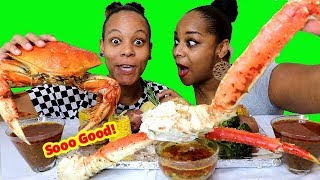 King Crab Mukbang with Bloveslife seafood sauce [upl. by Mcdermott642]