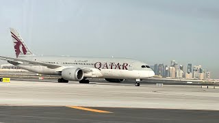 Qatar Airways Economy Experience on the Boeing 787 Dreamliner 🌍 AMSDOHDXB [upl. by Fatima845]