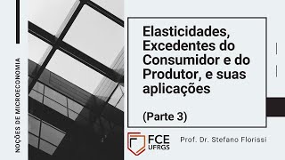 Noções de Microeconomia Elasticidades Excedentes do Consumidor e do Produtor Parte 3 [upl. by Ennoid123]