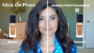 Cle de Peau Radiant Foundation Natural and comparing it to the Matte foundation [upl. by Aissilem]