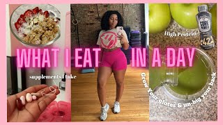 What I Eat in a Day ♡ Gain Muscle and Lose Fat  Supplements I Take [upl. by Netsrik]