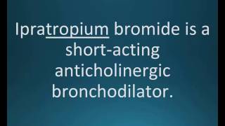 How to pronounce ipratropium bromide Atrovent Memorizing Pharmacology Flashcard [upl. by Nena]