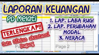 Membuat Neraca Laba Rugi Laporan Perubahan Modal Laporan Keuangan PD Melati [upl. by Bunow]