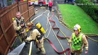 Fire brigade arriving at my house malvern Worcestershire [upl. by Tilney]