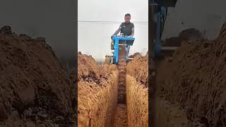 The trenching process for laying underground pipelines [upl. by Nananne]