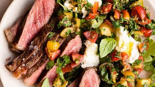 STEAK TAGLIATA WITH TOMATO AND MOZZARELLA SALAD [upl. by Meijer]