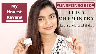 Juicy Chemistry Blood Orange and Rosehip Lip Balm and Lip Scrub Review  Lip Balm for Pigmented Lips [upl. by Ellened398]