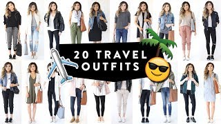 20 TRAVEL OUTFIT IDEAS  Casual Travel Fashion Lookbook  Spring Summer Airport  Miss Louie [upl. by Akeemaj]