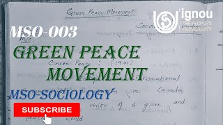 MSO003  GREEN PEACE MOVEMENT  IGNOU  SOCIOLOGY mso masociology upsc ignouexampaper [upl. by Sharon]