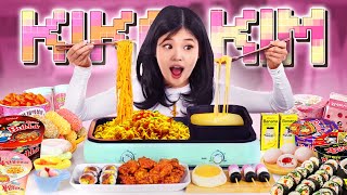 MUKBANG ASMR  Convenience KOREAN STORE spicy buldak ramen gimbap Korean desserts tteokbokki [upl. by Uehttam]