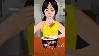 TOPOKKI MUKBANG ASMR asmr mukbang food mukbangsounds emoticon eatingsounds animation emoji [upl. by Latsyrhk]