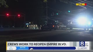 Intersection of Empire Blvd and Plank Rd remains closed to repairs after crash [upl. by Eanerb]