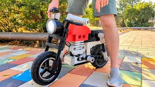 MOTO DE LEGO CASERA DE TAMAÑO REAL Con Motor  Montar una Moto a Piezas Desde 0 [upl. by Samuelson]