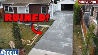 Homeowner Ruins Fresh Poured Concrete Driveway [upl. by Ecinrev780]