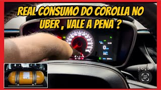 CONSUMO REAL COROLLA NOVO ANDANDO NO UBER E 99 NO GNV [upl. by Eillil]