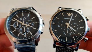 Armani unboxing and comparing fashion watch Emporio AR1808 vs Exchange Drexler [upl. by Bail]