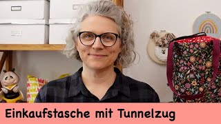 Einkaufstasche mit Tunnelzug nähen  kostenloses Schnittmuster [upl. by Socrates]