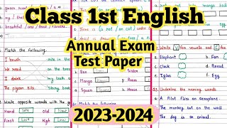 Class 1 Final Exam Question Paper 2023 Class 1 English Annual Exam Paper Ukg [upl. by Anwad475]