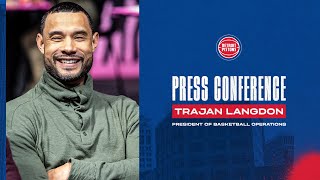 Introducing our President of Basketball Operations Trajan Langdon  Press Conference  Pistons TV [upl. by Ijan]